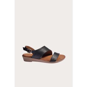 Bueno Shoes 01wl1508 Siyah Deri Düz Kadın Sandalet