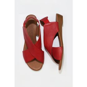 Bueno Shoes 01WL2408 Kırmızı Deri Kadın Düz Sandalet