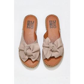 Bueno Shoes 01WL4605 Gri Deri Kadın Espadril Terlik