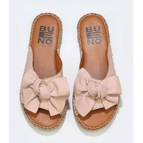 Bueno Shoes 01WL4605 Pembe Deri Kadın Espadril Terlik