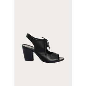 Bueno Shoes 01WN0100 Siyah Deri Kadın Topuklu Sandalet