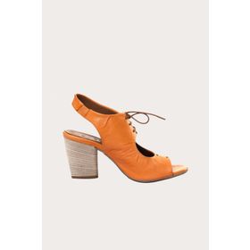 Bueno Shoes 01WN0100 Turuncu Deri Topuklu Kadın Sandalet