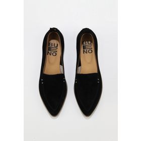 Bueno Shoes 01WN0128 Siyah Süet Kadın Düz Babet