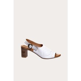 Bueno Shoes 01WN1513 Beyaz Deri Kadın Topuklu Sandalet