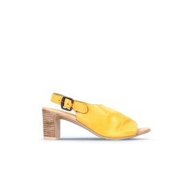 Bueno Shoes 01WN1513 Beyaz Deri Kadın Topuklu Sandalet