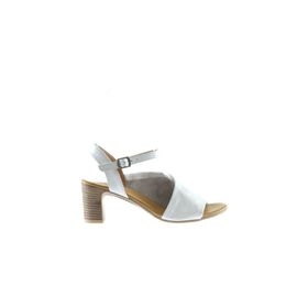Bueno Shoes 01WN1519 Beyaz Deri Kadın Topuklu Sandalet