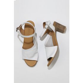 Bueno Shoes 01WN1519 Beyaz Deri Kadın Topuklu Sandalet