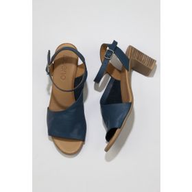 Bueno Shoes 01WN1519 Mavi Deri Kadın Topuklu Sandalet