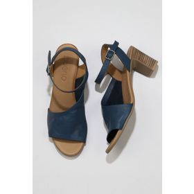 Bueno Shoes 01WN1519 Mavi Deri Kadın Topuklu Sandalet