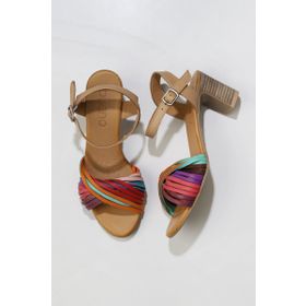 Bueno Shoes 01WN1520 Multi M10 Deri Kadın Topuklu Sandalet