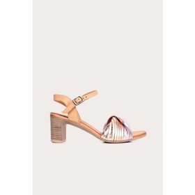 Bueno Shoes 01WN1520 Pudra Multi Deri Kadın Topuklu Sandalet