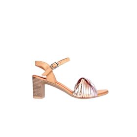 Bueno Shoes 01WN1520 Pudra Multi Deri Kadın Topuklu Sandalet
