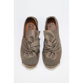 Bueno Shoes 01WN3100 Haki Deri Kadın Espadril Ayakkabı