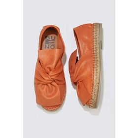 Bueno Shoes 01WN3100 Turuncu Simli Deri Kadın Sandaleti
