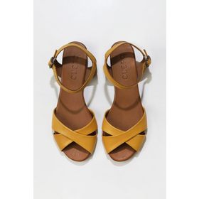 Bueno Shoes 01WN3808 Sarı Deri Kadın Sandalet