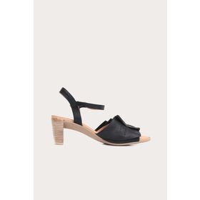 Bueno Shoes 01WN4000 Siyah Deri Kadın Topuklu Sandalet