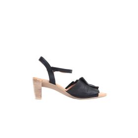 Bueno Shoes 01WN4000 Siyah Deri Kadın Topuklu Sandalet
