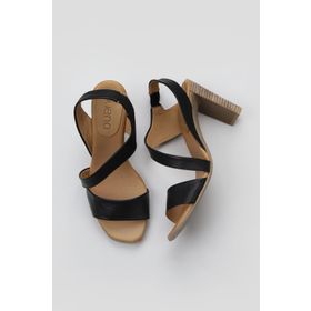 Bueno Shoes 01WN4100 Siyah Deri Kadın Sandalet