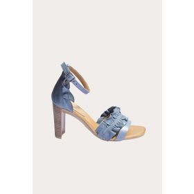 Bueno Shoes 01WN4114 Mavi Deri Kadın Topuklu Sandalet