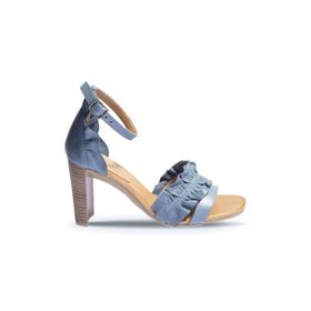 Bueno Shoes 01WN4114 Mavi Deri Kadın Topuklu Sandalet