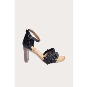 Bueno Shoes 01WN4114 Siyah Deri Kadın Topuklu Sandalet