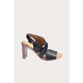 Bueno Shoes 01WN4115 Siyah Deri Kadın Topuklu Sandalet
