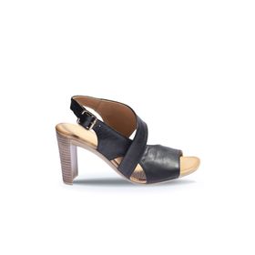 Bueno Shoes 01WN4115 Siyah Deri Kadın Topuklu Sandalet