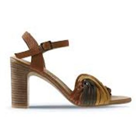Bueno Shoes 01WN4302 Sarı Multi Deri Kadın Topuklu Sandalet