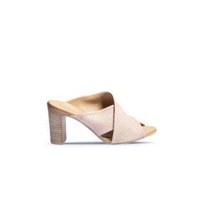 Bueno Shoes 01WN4303 Pudra Deri Kadın Topuklu Terlik