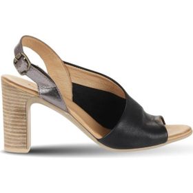 Bueno Shoes 01WN4304 Siyah Deri Kadın Topuklu Sandalet