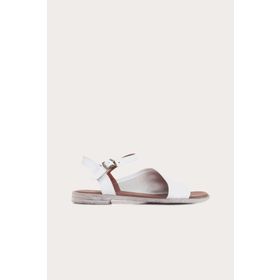 Bueno Shoes 01WN5001 Beyaz Deri Kadın Düz Sandalet