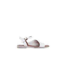 Bueno Shoes 01WN5001 Beyaz Deri Kadın Düz Sandalet