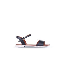 Bueno Shoes 01WN5003 Siyah Deri Kadın Sandalet