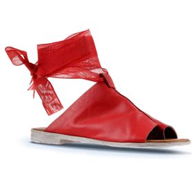Bueno Shoes 01WN5008 Kırmızı Deri Parmak Arası Kadın Sandalet