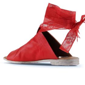 Bueno Shoes 01WN5008 Kırmızı Deri Parmak Arası Kadın Sandalet