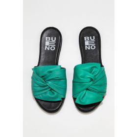 Bueno Shoes 01WN5040 Yeşil Deri Kadın Düz Terlik