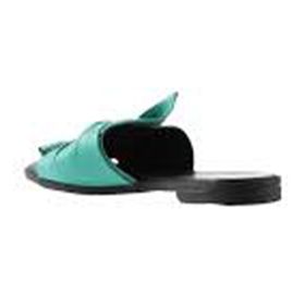 Bueno Shoes 01WN5040 Yeşil Deri Kadın Düz Terlik