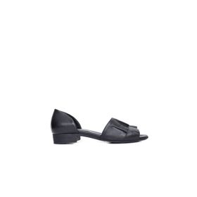 Bueno Shoes 01WN5100 Siyah Deri Kadın Sandalet