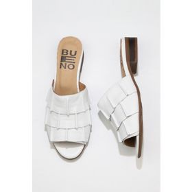 Bueno Shoes 01WN5101 Beyaz Deri Kadın Düz Terlik