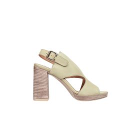 Bueno Shoes 01WN6403 Haki Deri Kadın Topuklu Sandalet