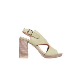 Bueno Shoes 01WN6403 Haki Deri Kadın Topuklu Sandalet