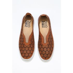 Bueno Shoes 01wn9605 Taba Açık Flotter Deri Kadın Babet