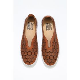 Bueno Shoes 01wn9605 Taba Açık Flotter Deri Kadın Babet