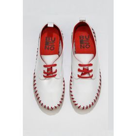 Bueno Shoes 01wq0200 Beyaz Kırmızı Deri Kadın Düz Ayakkabı