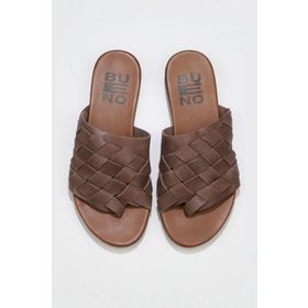 Bueno Shoes 01wq0501 Gri Deri Kadın Parmak Arası Terlik