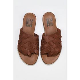 Bueno Shoes 01wq0501 Taba Deri Kadın Parmak Arası Terlik