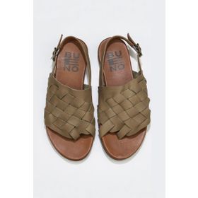 Bueno Shoes 01WQ0506 Yeşil Deri Kadın Sandalet
