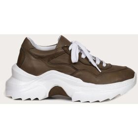 Bueno Shoes 01WQ10100 Haki Deri Kadın Spor Ayakkabı