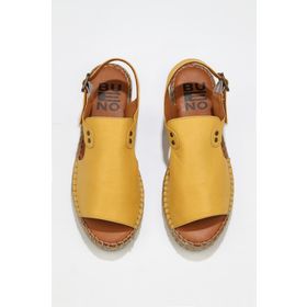 Bueno Shoes 01wq1125 Sarı Deri Espadril Kadın Sandalet