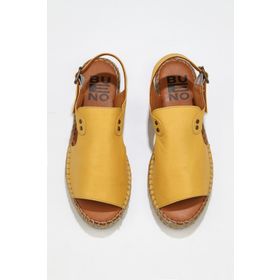 Bueno Shoes 01wq1125 Sarı Deri Espadril Kadın Sandalet